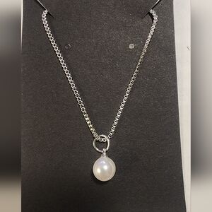 Elegant Silver Pearl Necklace